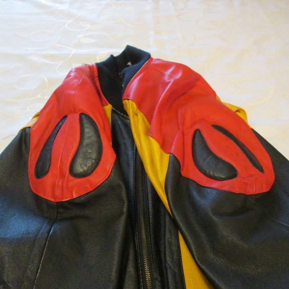 MICHAEL HOBAN GENUINE LEATHER RARE BOMBER BULL JACKET - Picture 4 of 16